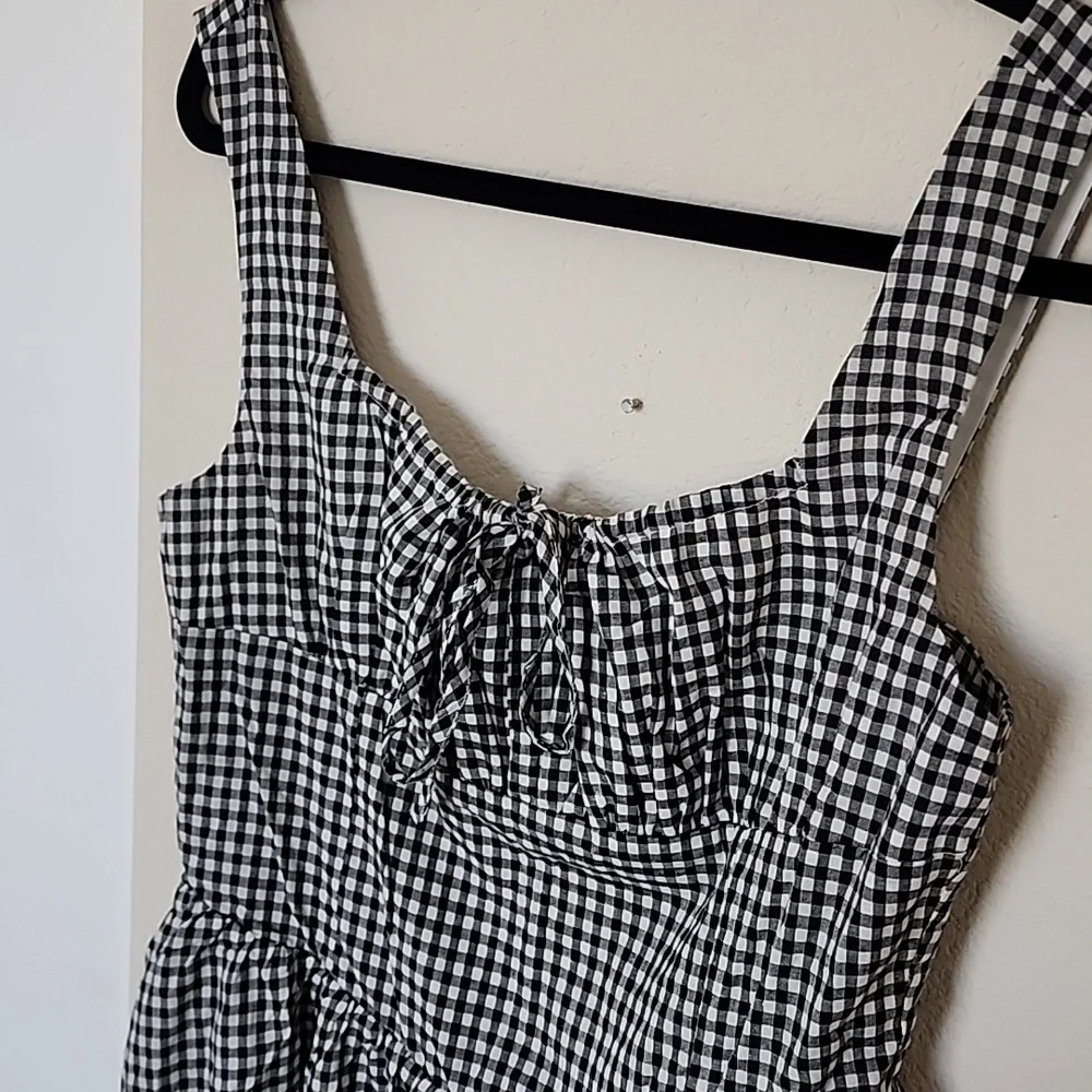 NWT Avaire Collective Black And White Gingham Summer Maxi Dress L - Picture 7 of 7